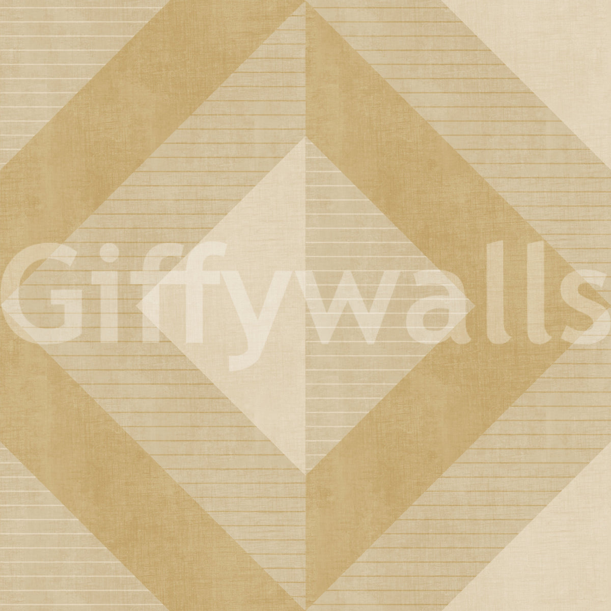 Golden Geometric Diamond Motif Wallpaper