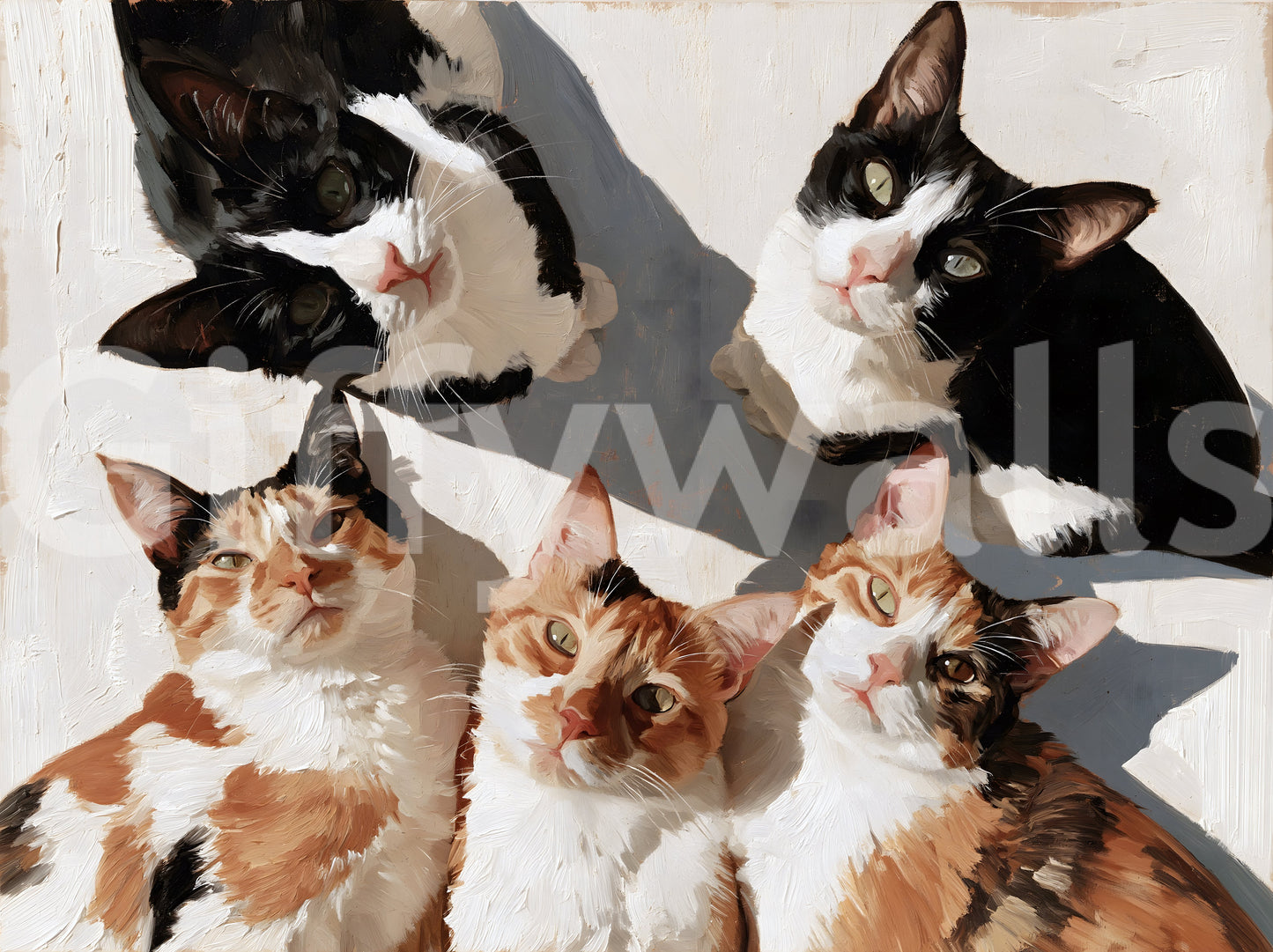 Gathering of Feline Friends Wall Mural
