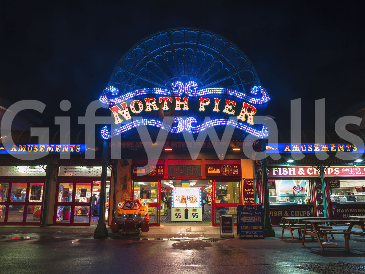Arcade Night Glow Wall Mural