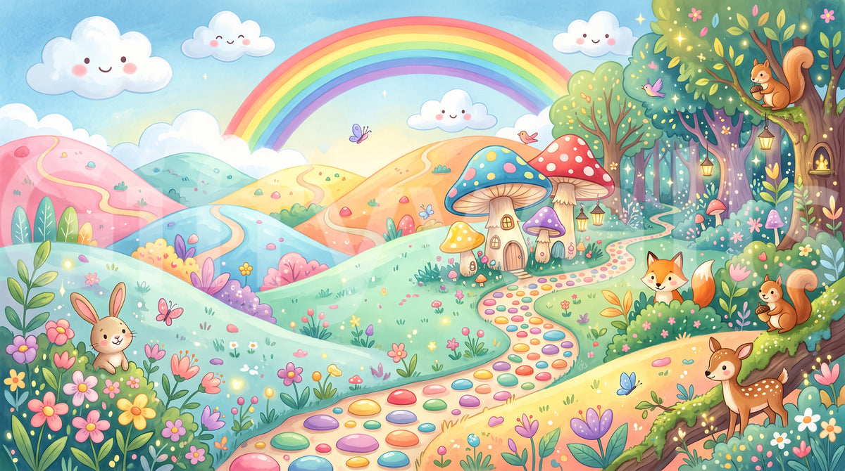 Enchanted Meadow Wildlife Wonderland Wall Mural