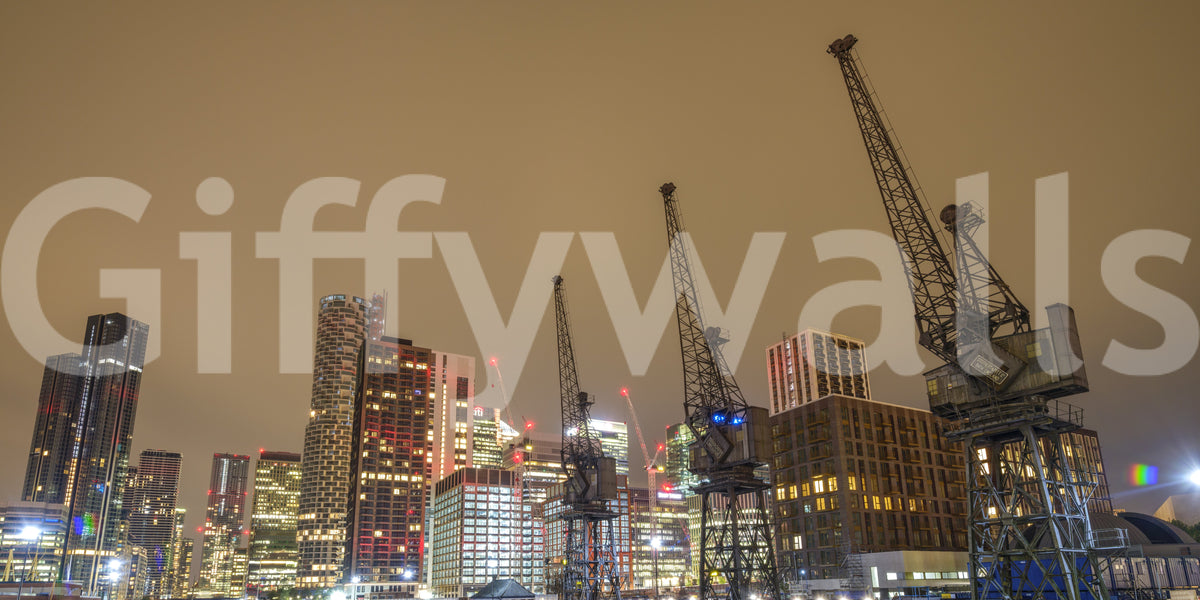 Evening Docklands Architecture Panorama Wall Mural