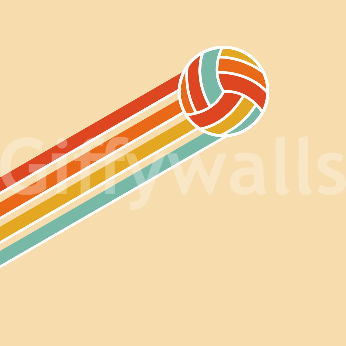 Retro Volleyball Wall Mural