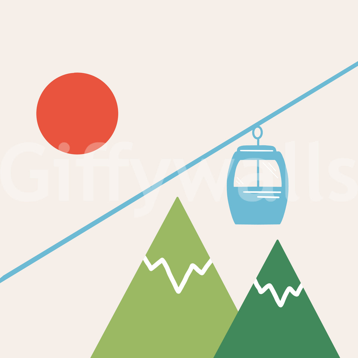Winter Mountain Adventure Wall Mural