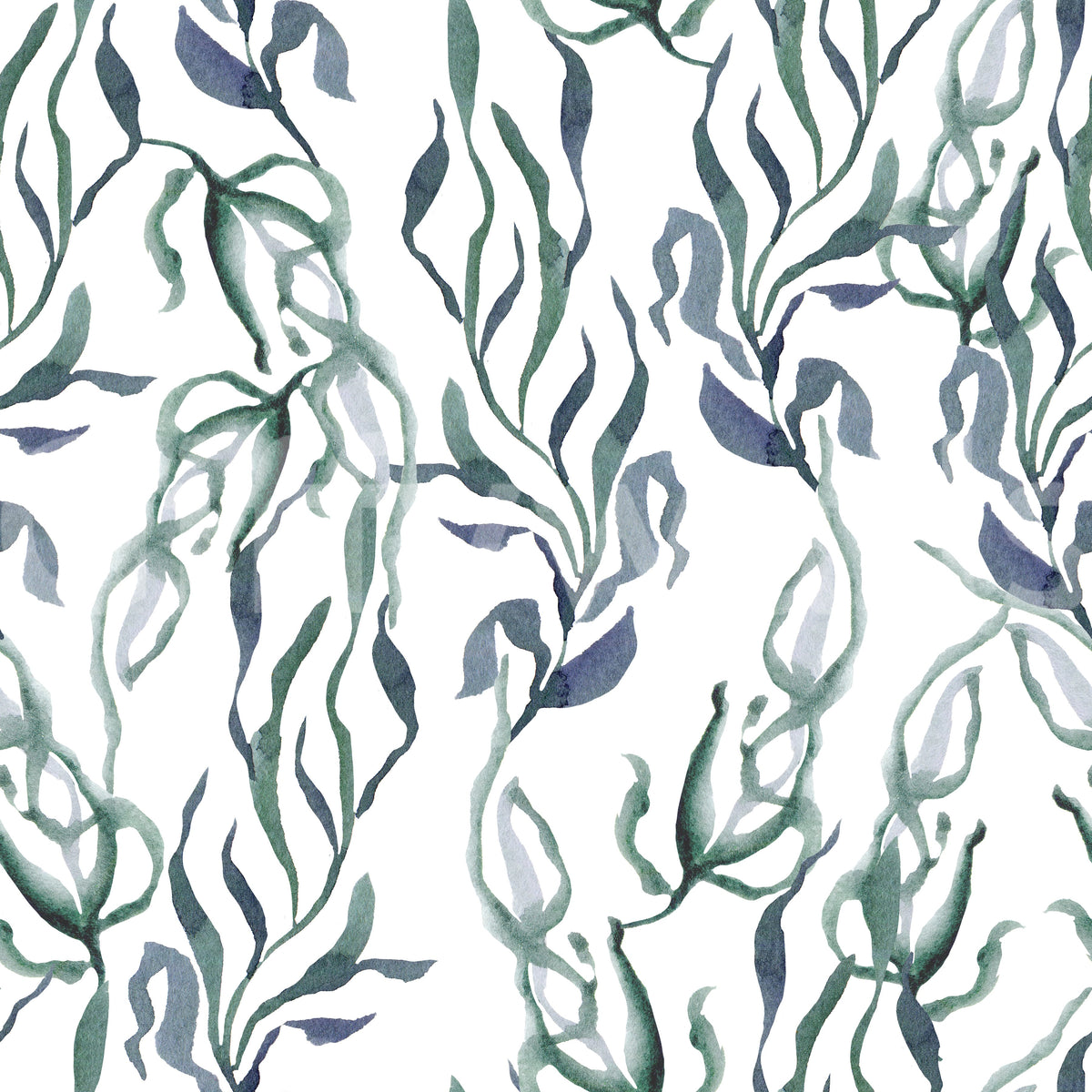 Watercolor Seaweed Silhouette Wallpaper