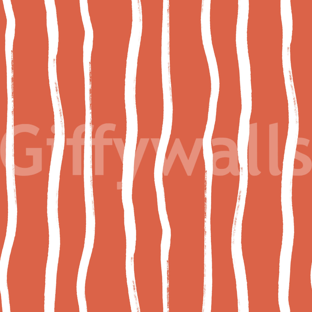 Minimalist Terracotta and White Linear Pattern Wallpaper