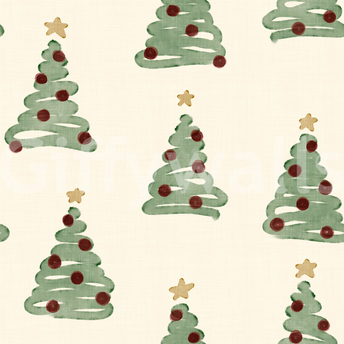 Minimal Holiday Xmas Woodland Christmas Trees Tossed Wallpaper