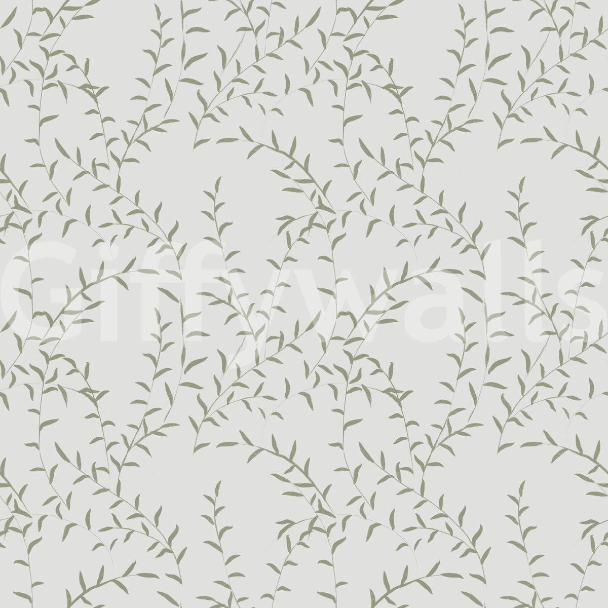 Minimalist Sage Leaf Trail Wallpaper