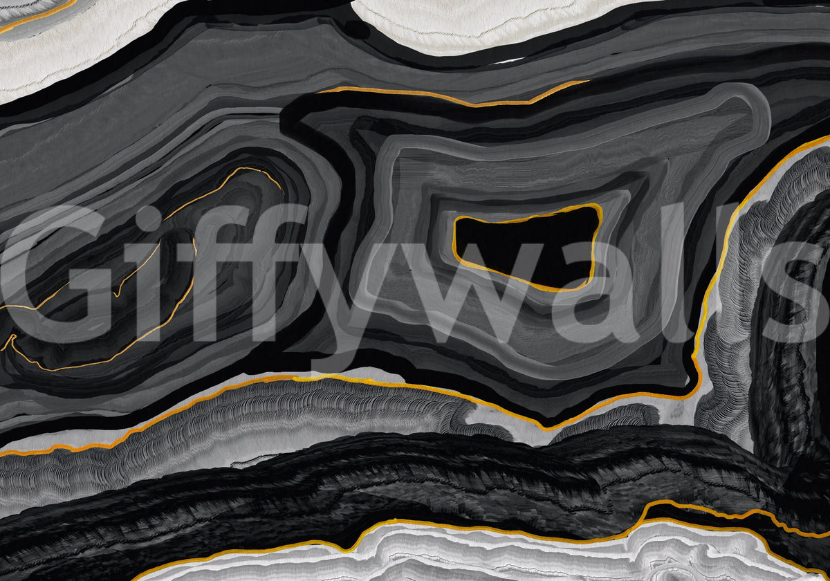Monochrome Agate Flow Wall Mural