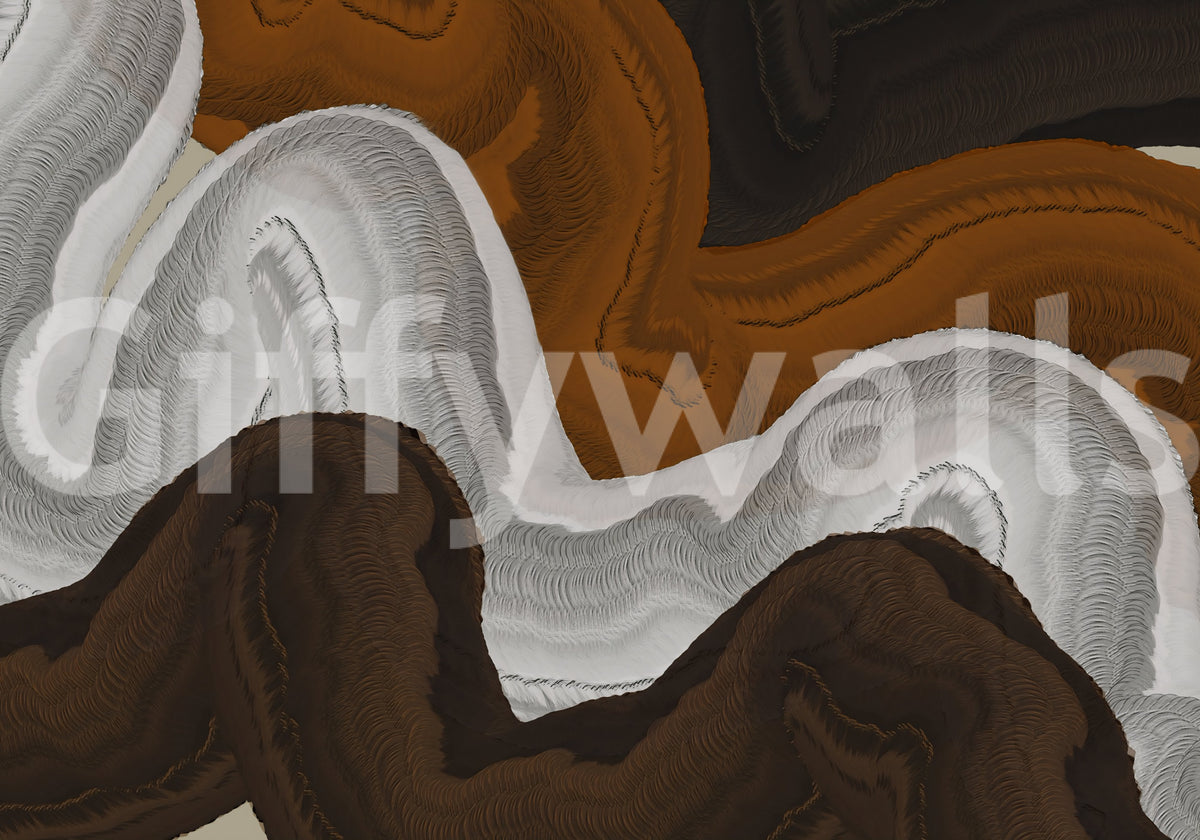 Earthy Flow Abstract Layers Wall Mural
