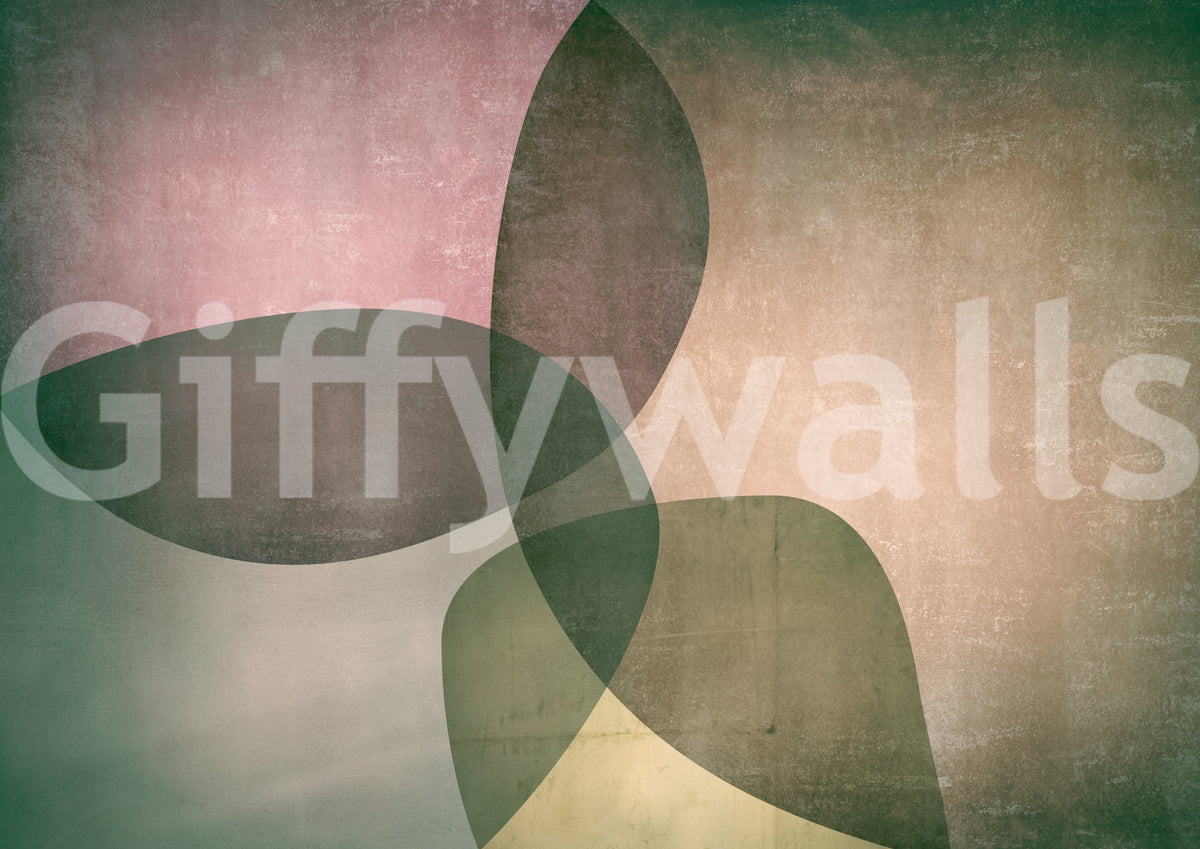 Organic Shapes Green Tones Wall Mural