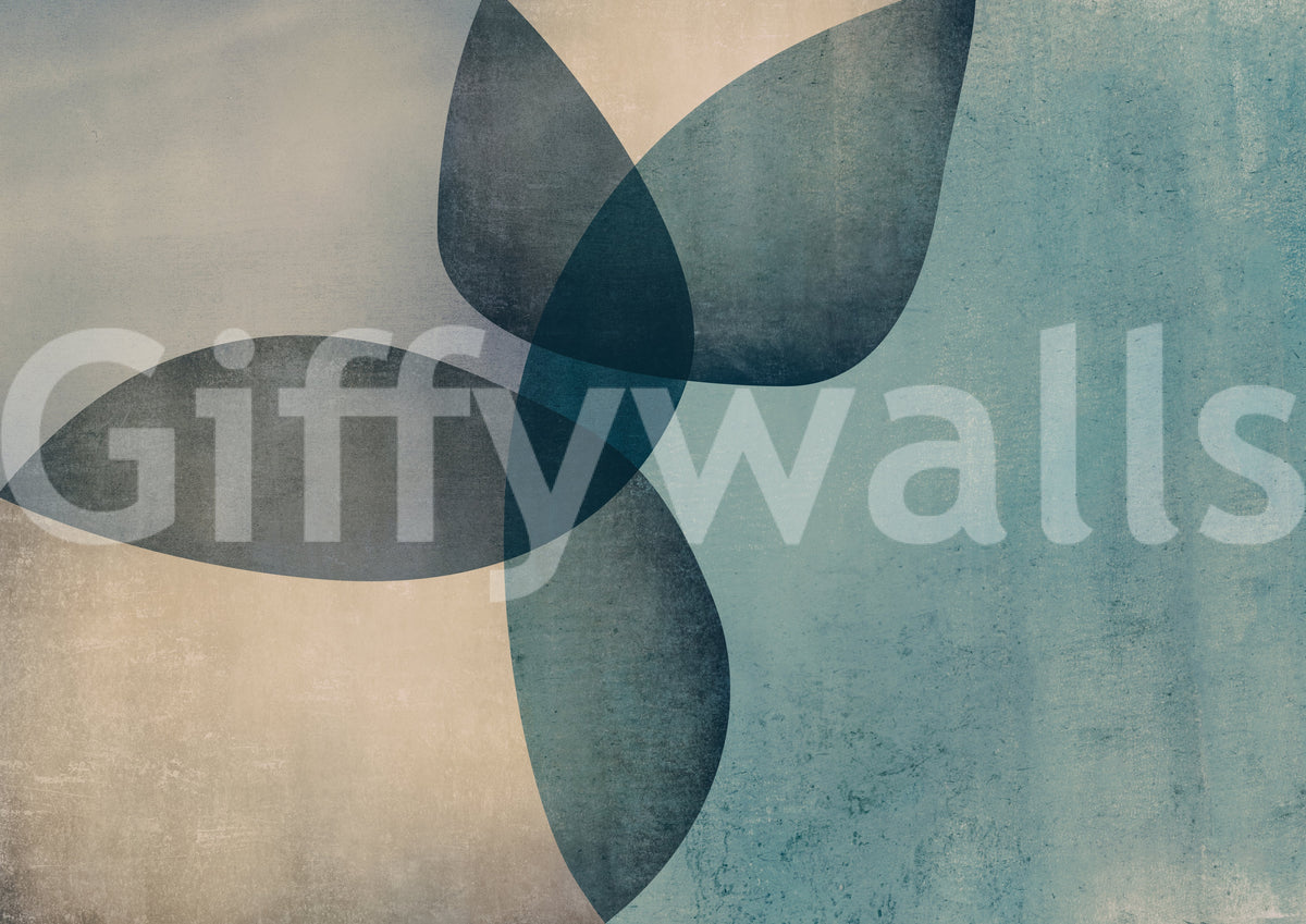 Organic Shapes Dusty Teal Wall Mural