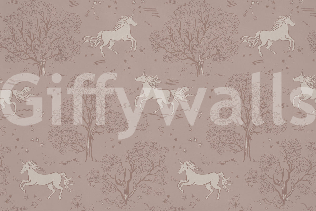 Magical Unicorn Dreamland – Misty Rose Wall Mural