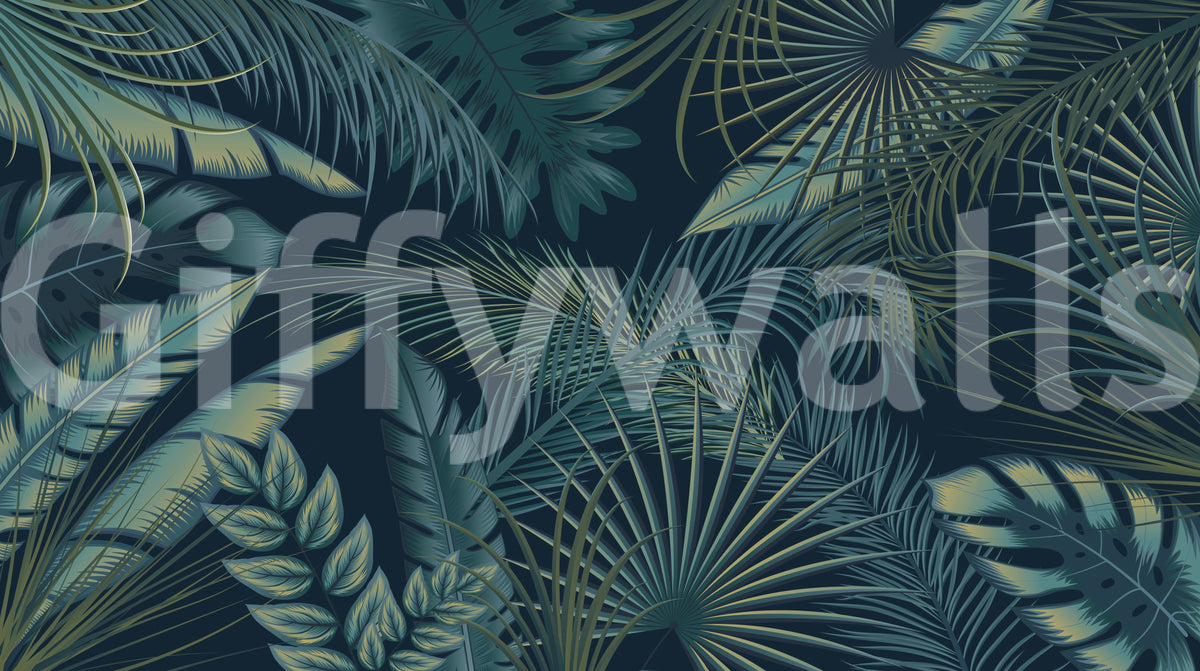 Midnight Tropics Foliage Wall Mural