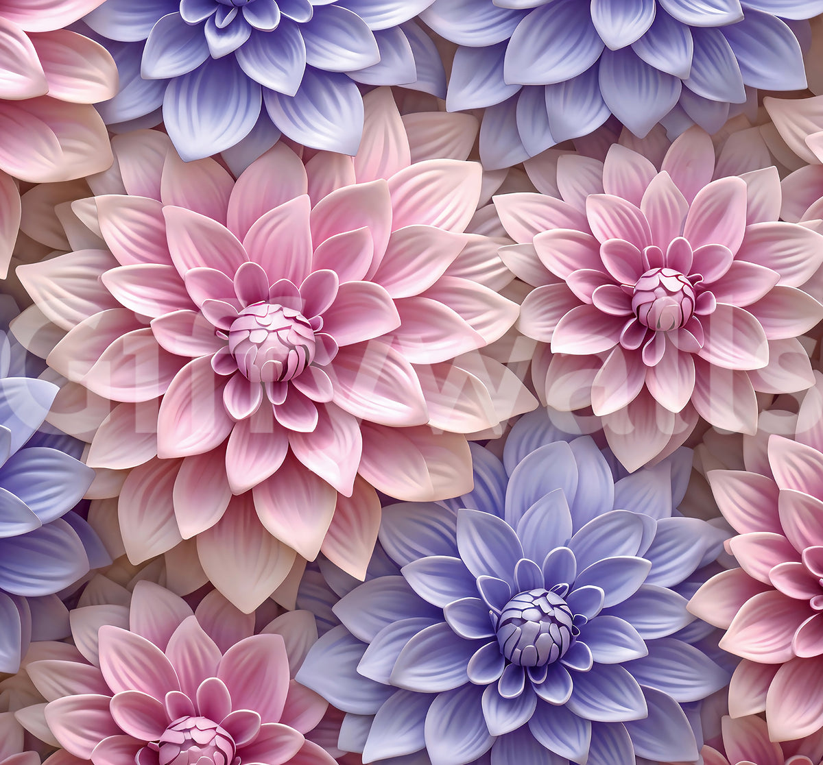 Abstract Petal Layers in Blush and Violet Wall Mural
