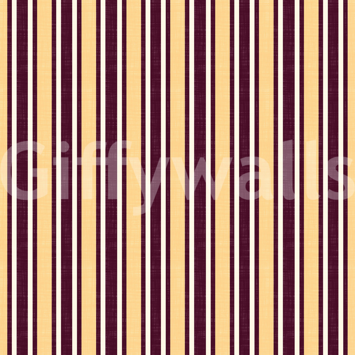 Ivy League Faux Linen Vertical Stripes - Butter Burgundy And Cream Wallpaper