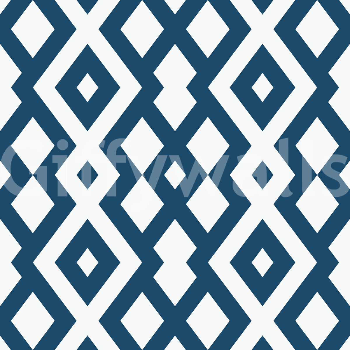 Minimalist Blue and White Diamond Mesh Wallpaper