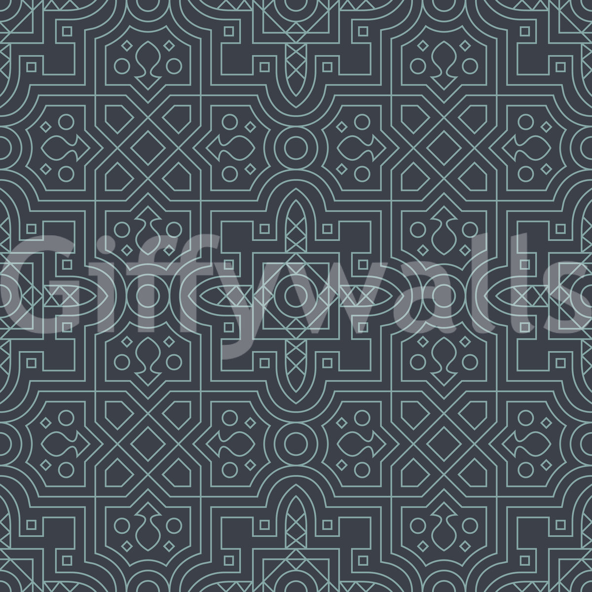 Midnight Geometry Linear Tile Wallpaper