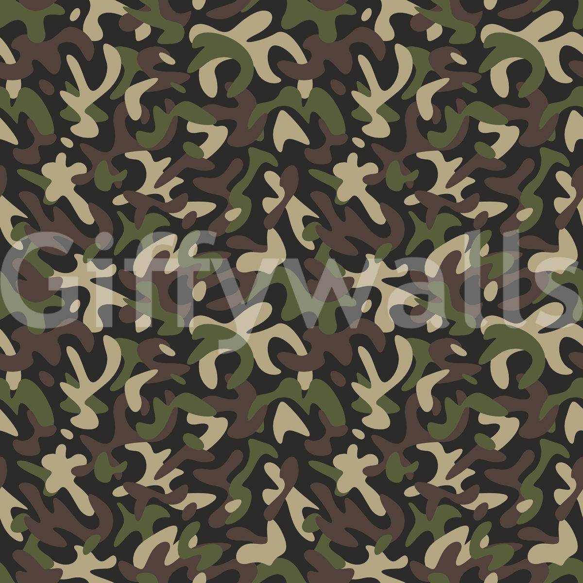 Classic Woodland Camouflage Pattern Wallpaper
