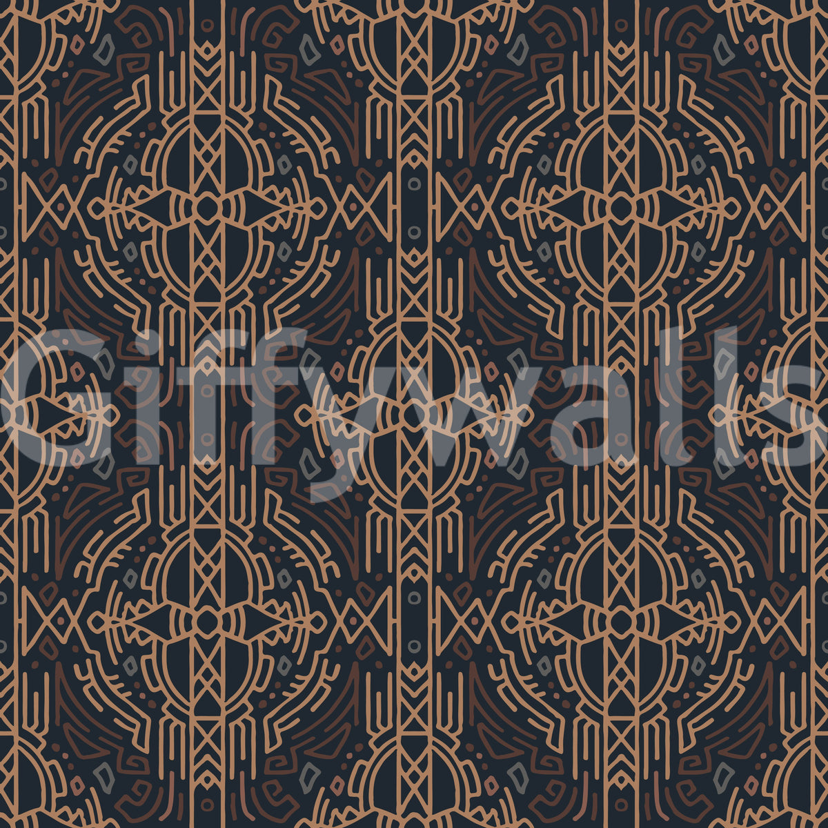 Earthy Tribal Abstract Symmetry Wallpaper