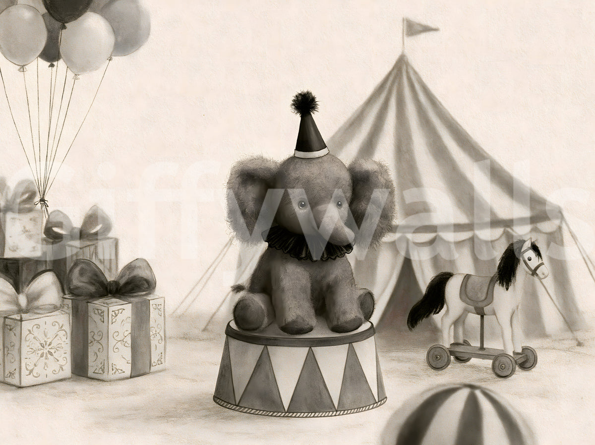 Circus Elephant Parade Wall Mural