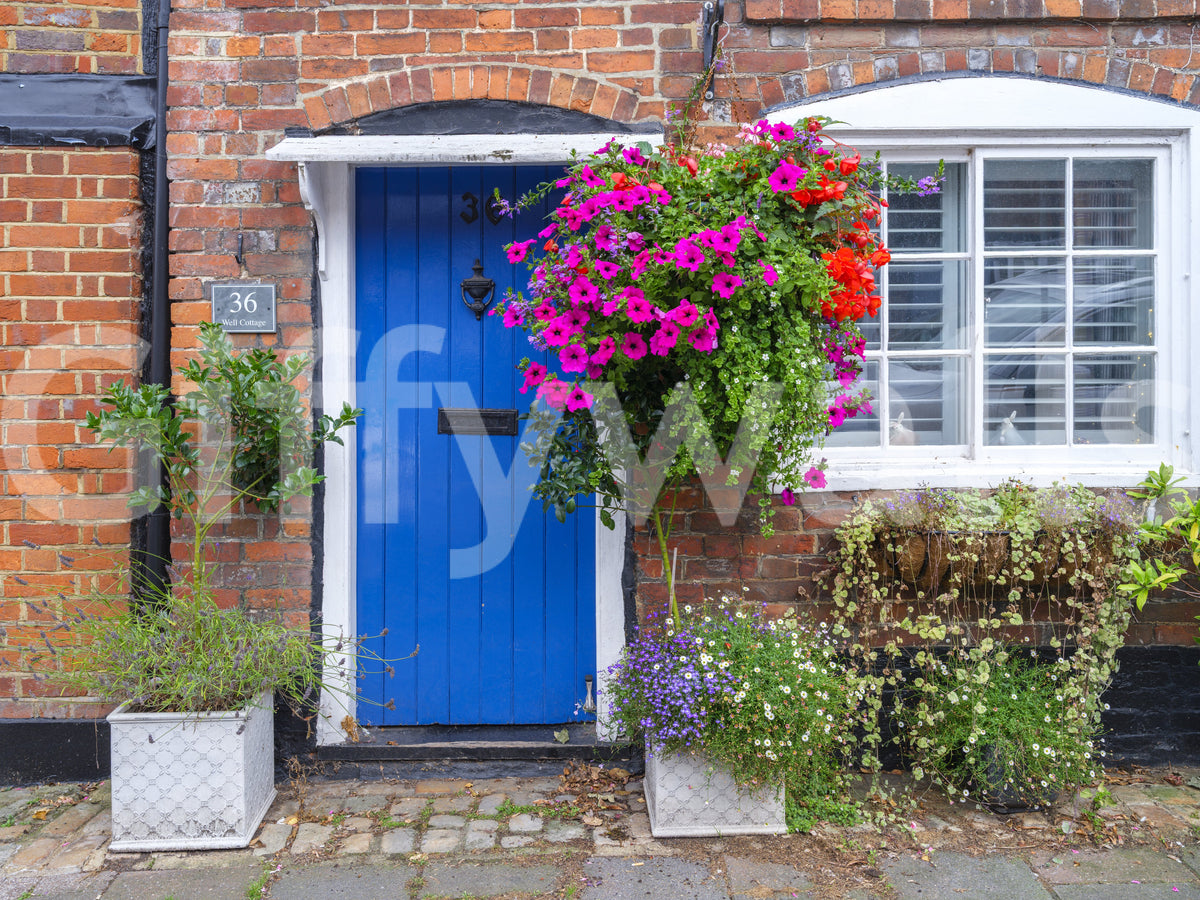 Rustic Floral Cottage Entryway Wall Mural