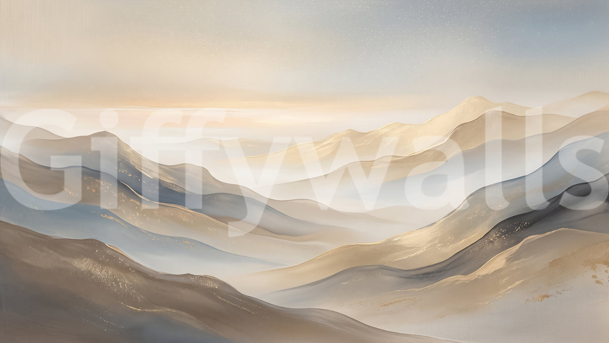 Serene Dawn Mountain Layers Wall Mural