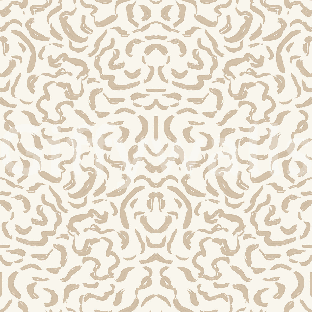 Soft Beige Hand-Drawn Curves Wallpaper