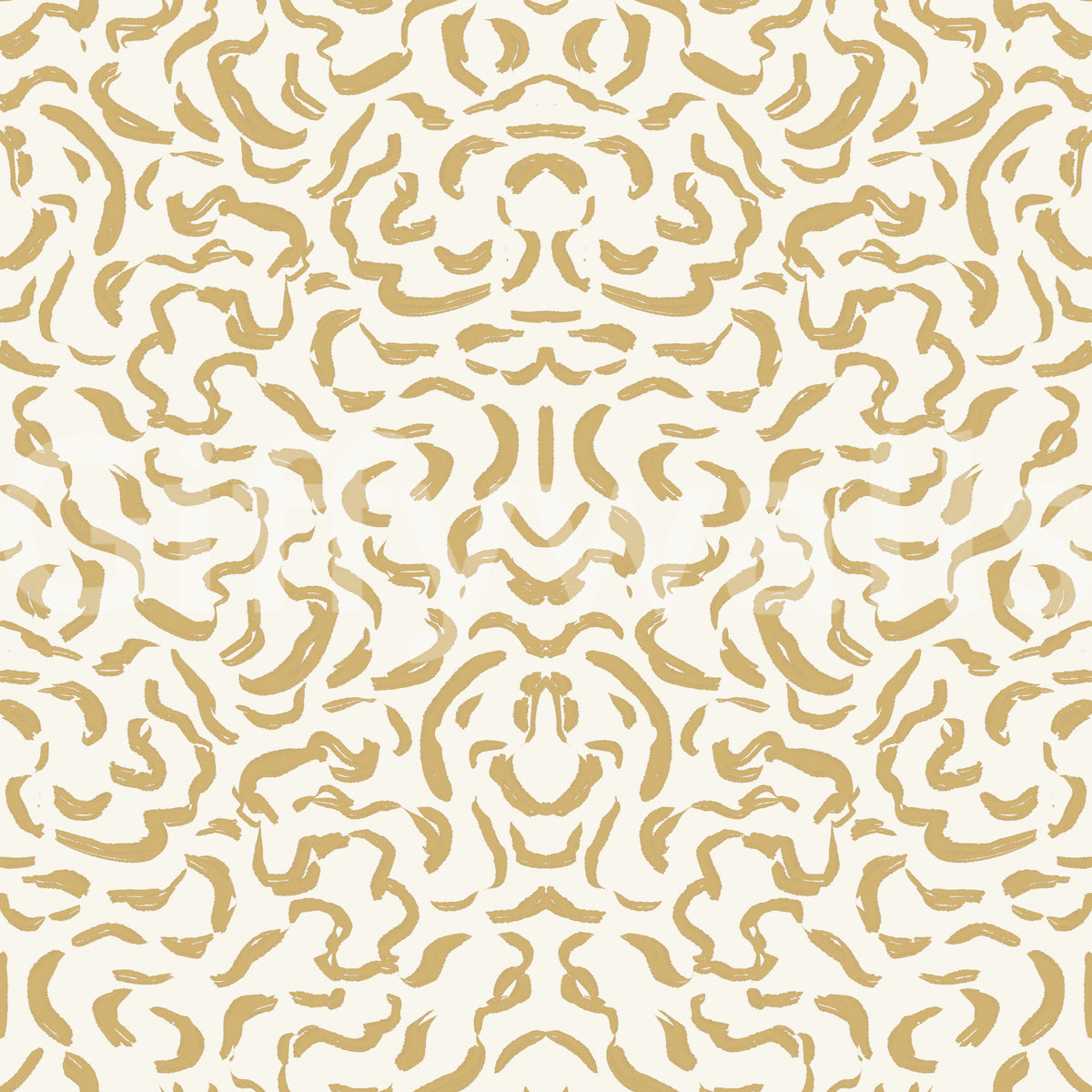 Golden Organic Brushstrokes Wallpaper