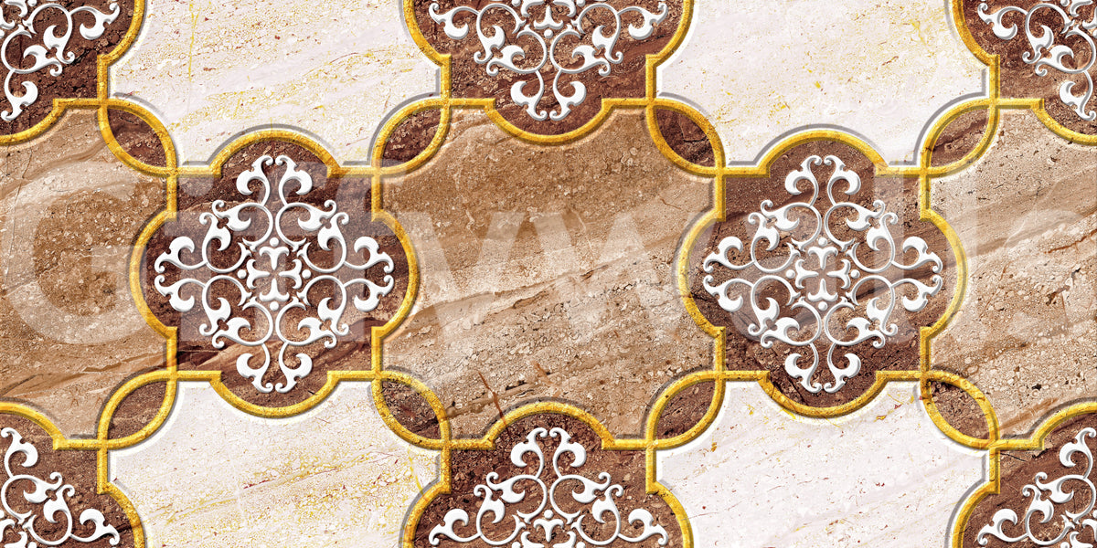 Golden Heritage Ornamental Marble Wallpaper Wall Mural