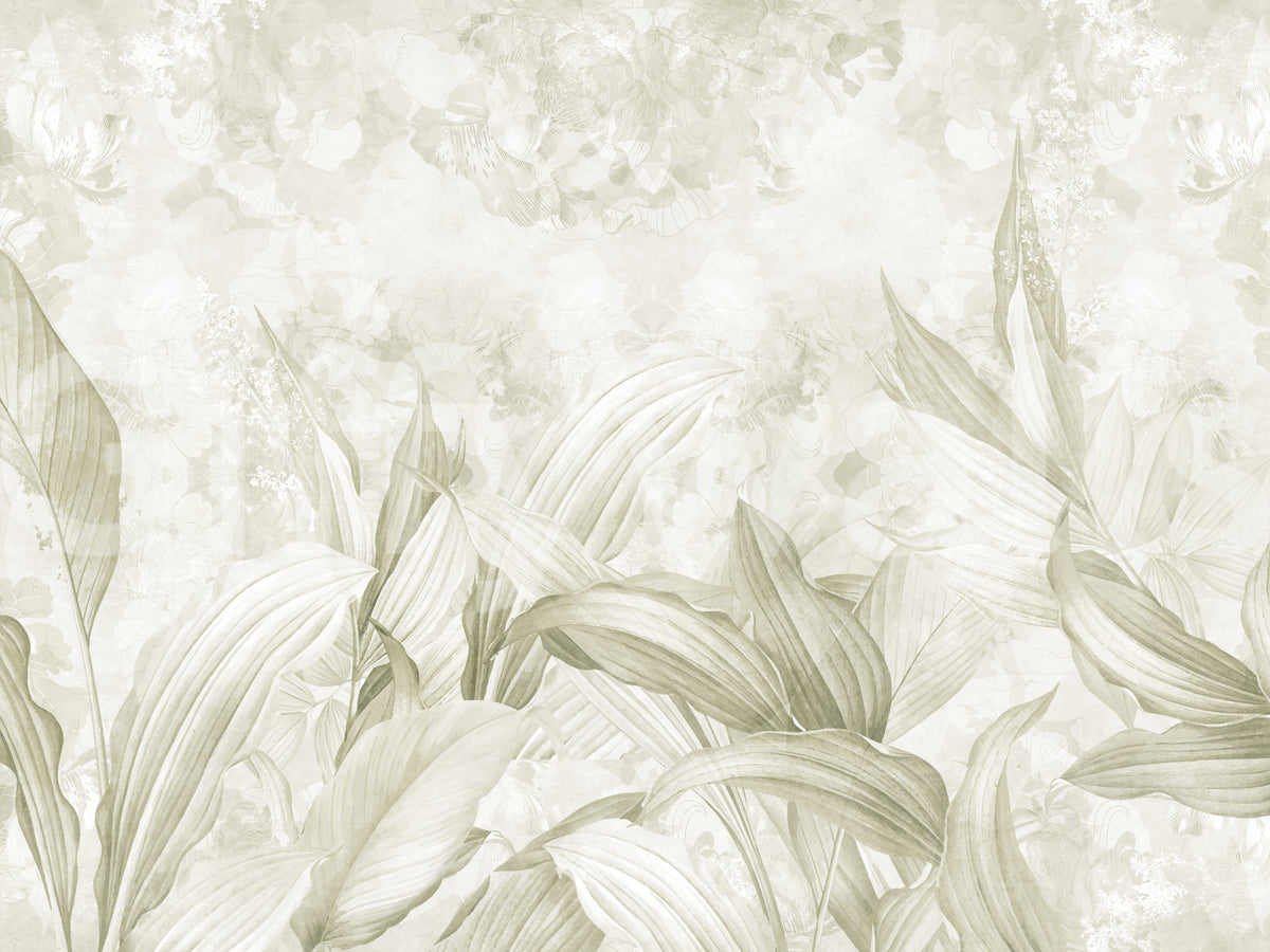 Soft Natural Cream Botanical Wall Mural Wall Mural