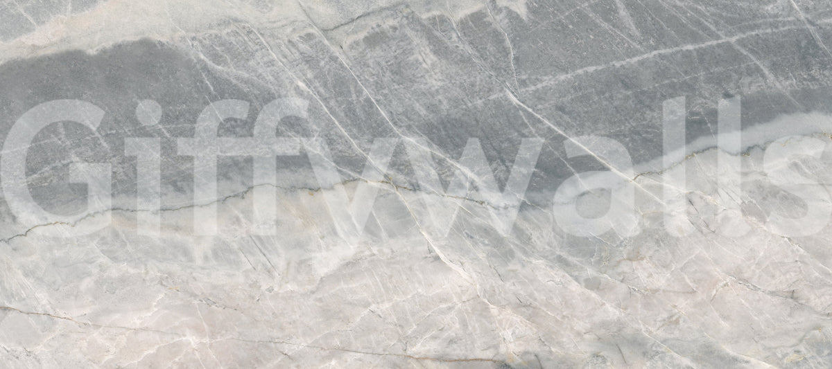 Cool Grey Marble Veined Stone Texture Wall Mural