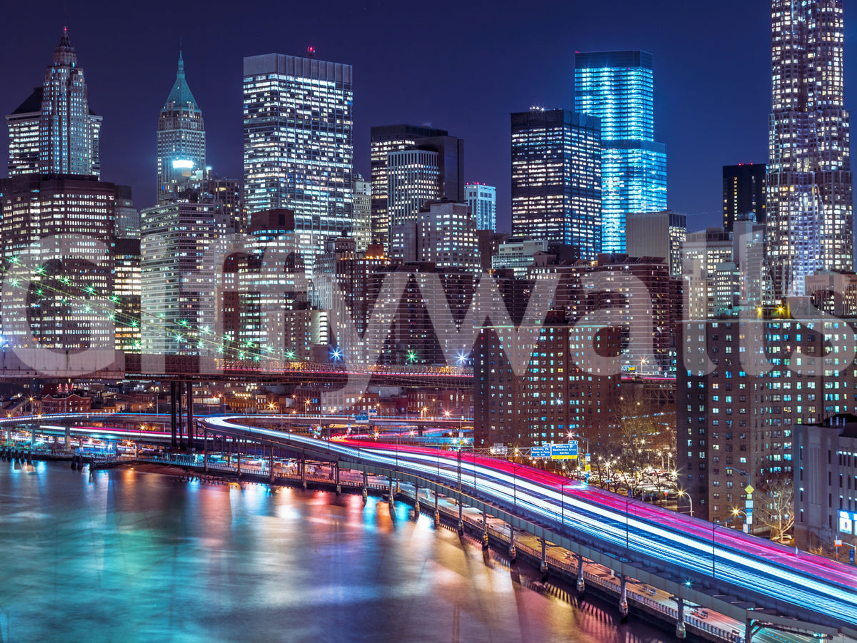 Metropolitan Night Motion Wall Mural