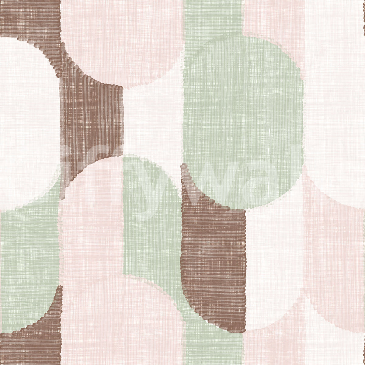 Mid Century Textured Hand Painted Geometries Grandmillennial Delight Soft Wallpaper