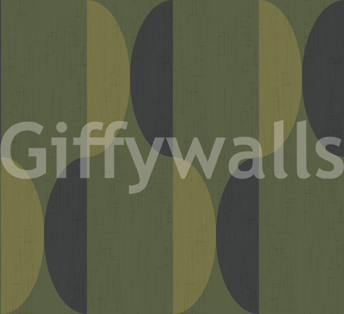 Mid Century Oval Wallpaper Olive Moss Wallpaper