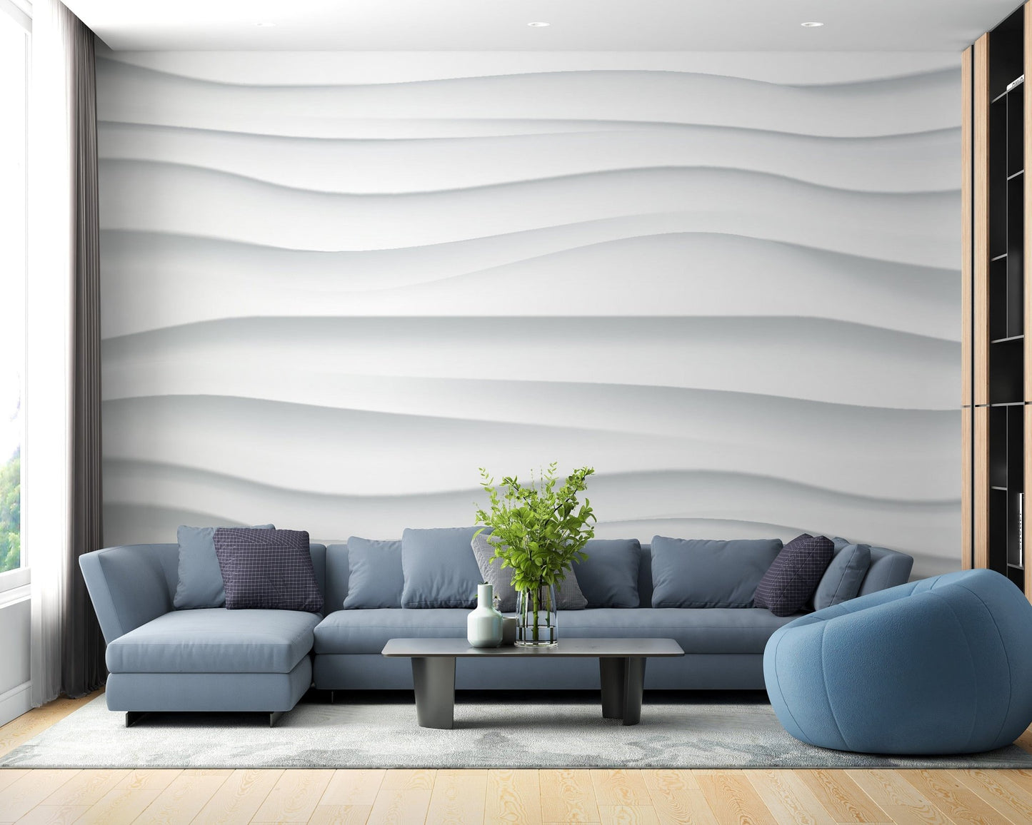 Minimal wave motif wallpaper for style