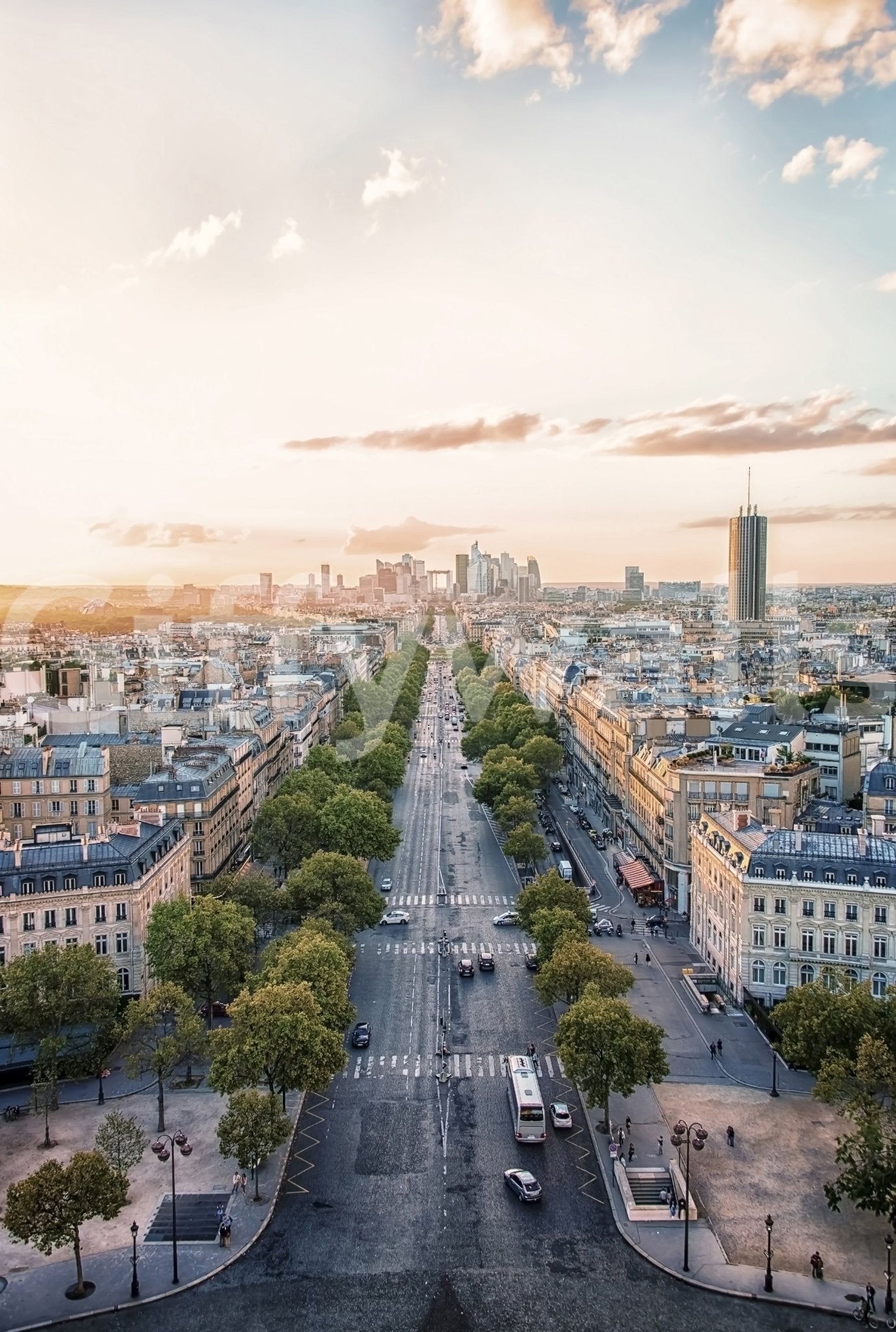 West Paris wall mural showcasing classic stone facades and urban depth.