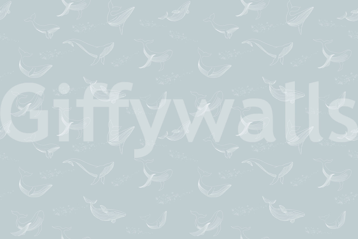 Aqua Whale Dreams wall mural with aquatic patterns for a master suite.