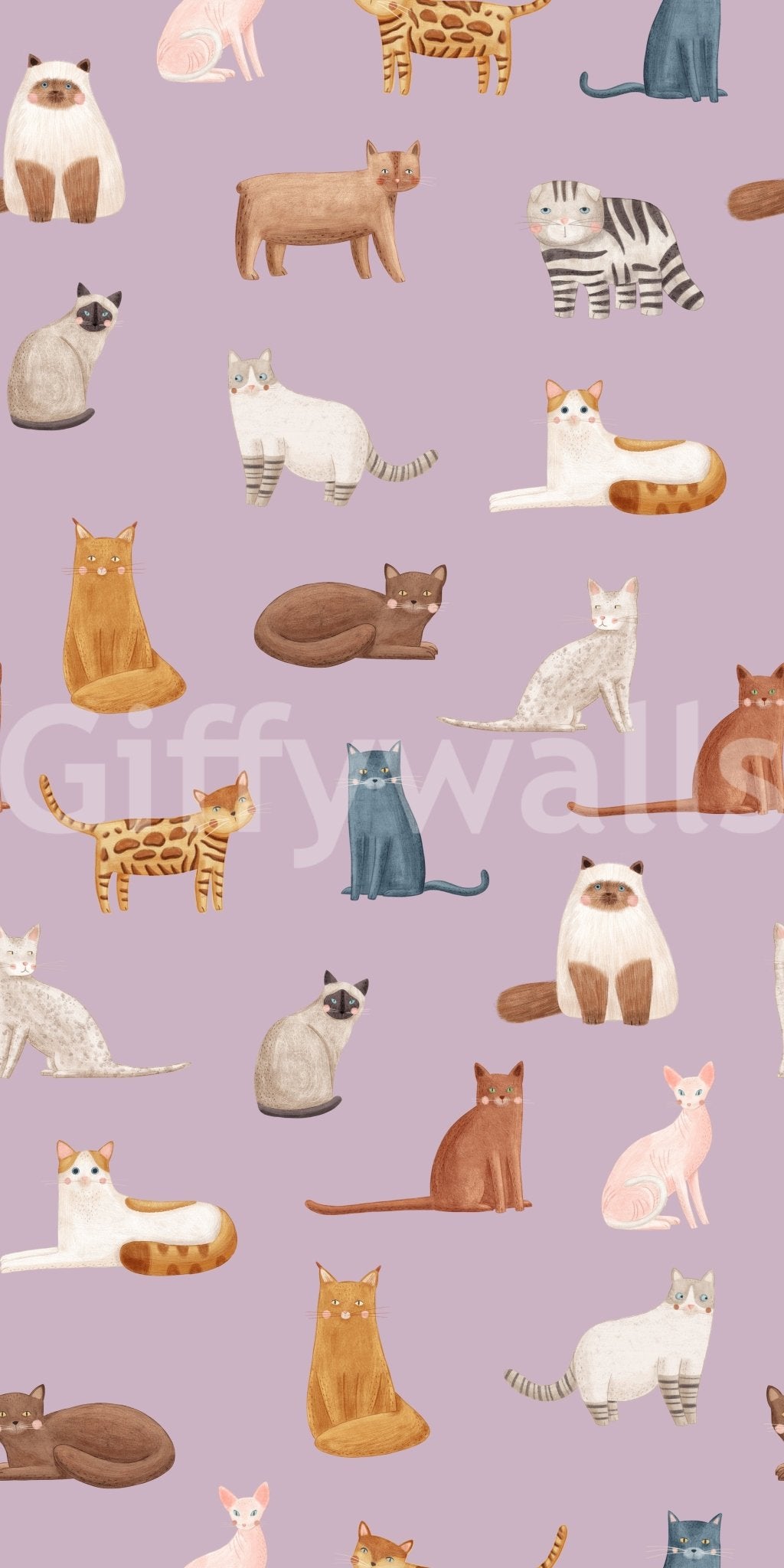 Whimsical Cat Parade Wallpaper