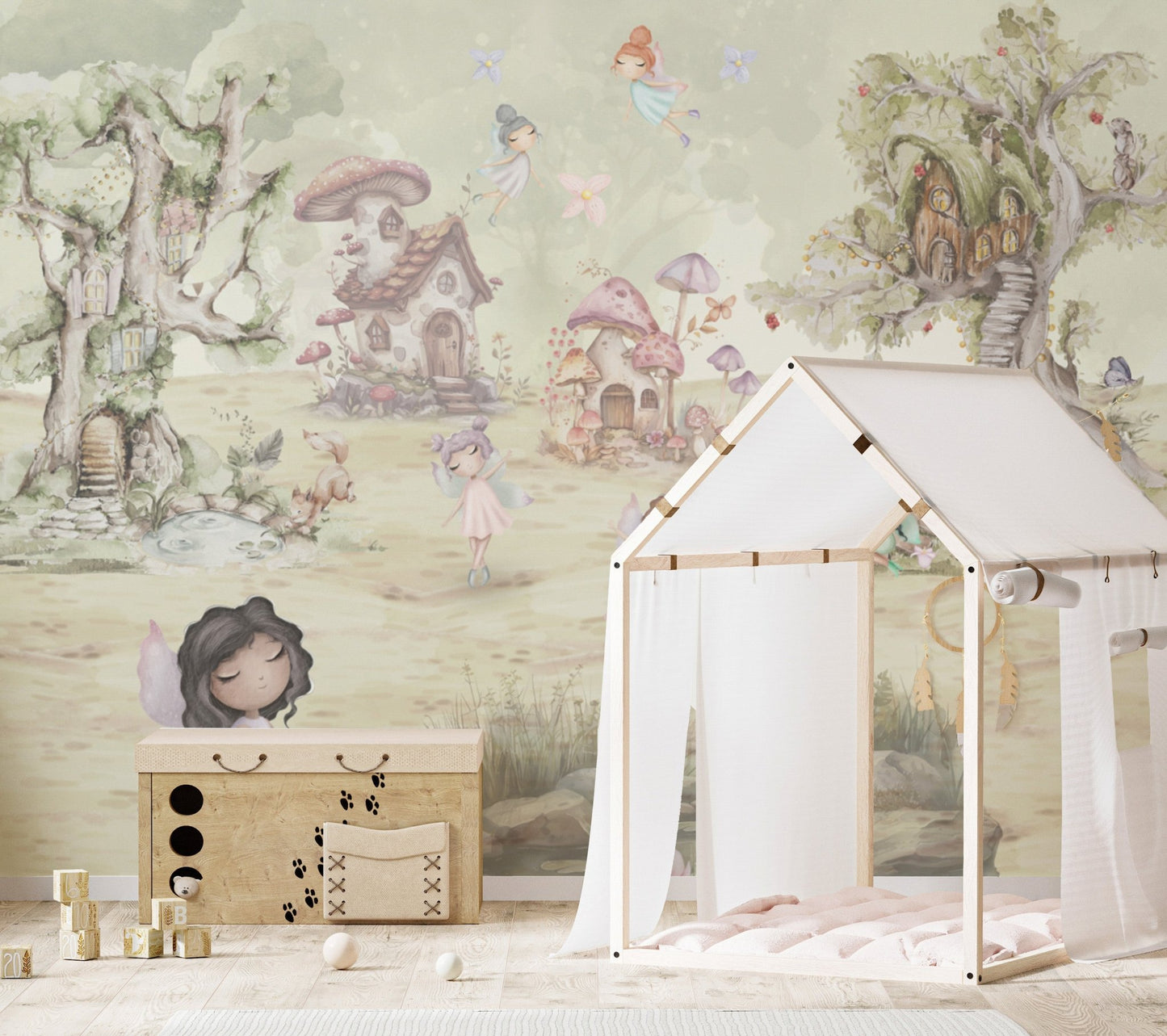 Fantasy forest wallpaper with fairies