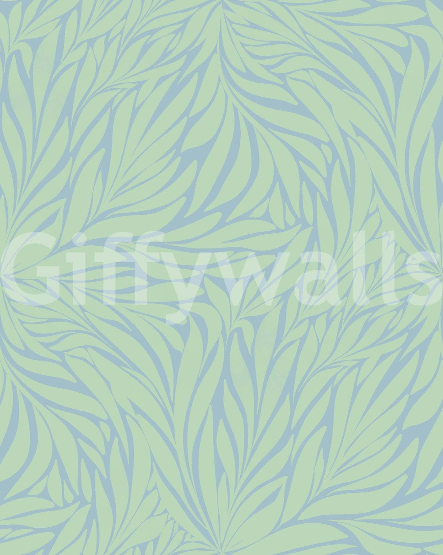 Wallpaper for walls with leaf flow
