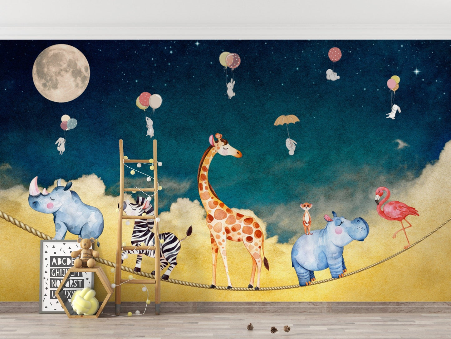 Nursery wallpaper with fun safari animals
D248