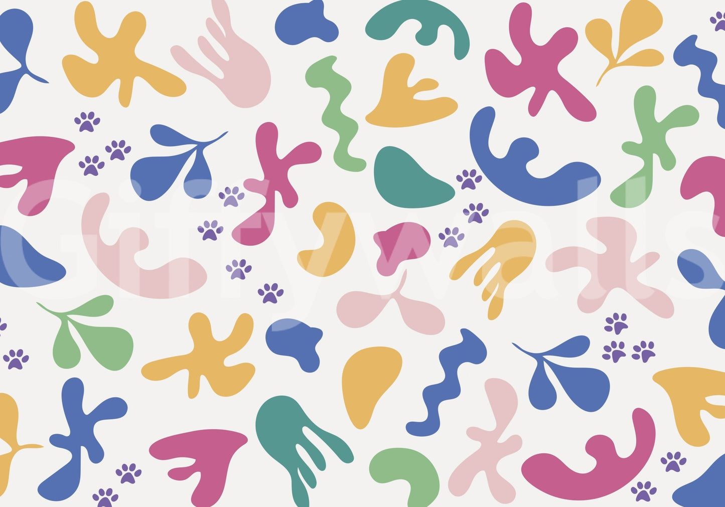Light decorative pattern from Happy Paws wall mural with lively shapes, GD9320