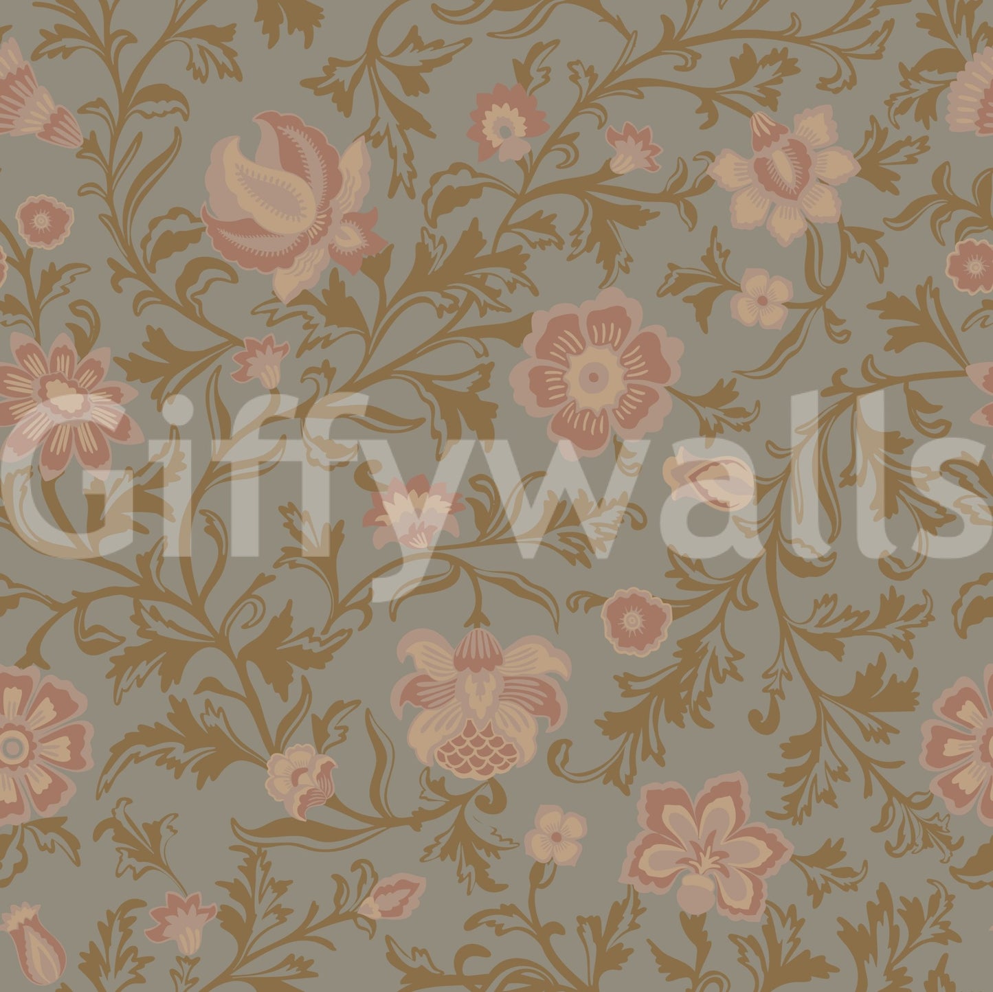 Whispering Blooms wallpaper in living room