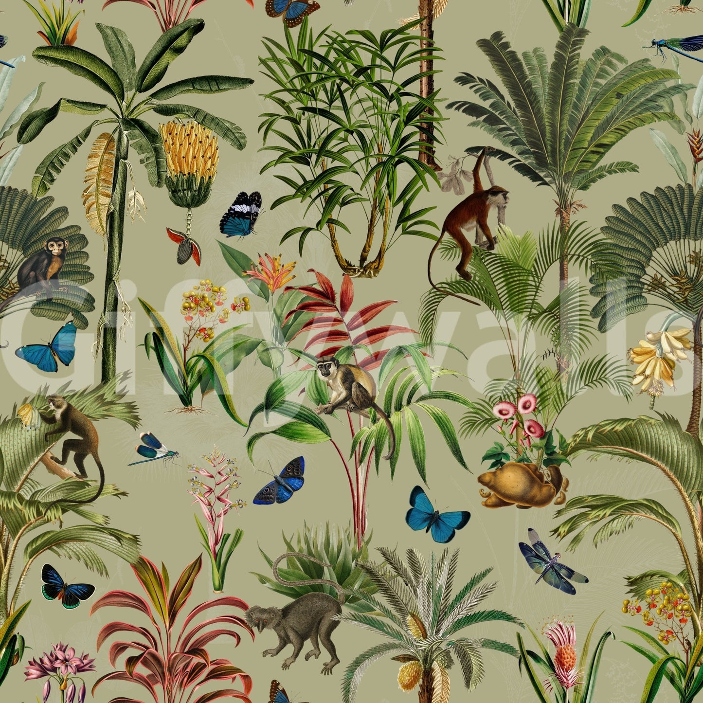 Tropical Jungle Mural for Bold Home Decor