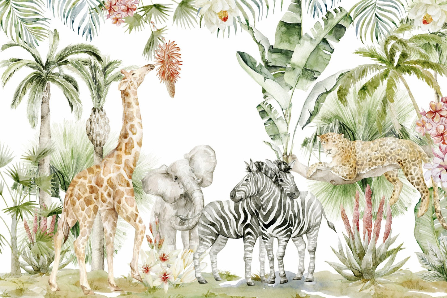 Wildlife and trees blend in the enchanting Whispers of the Wild mural.