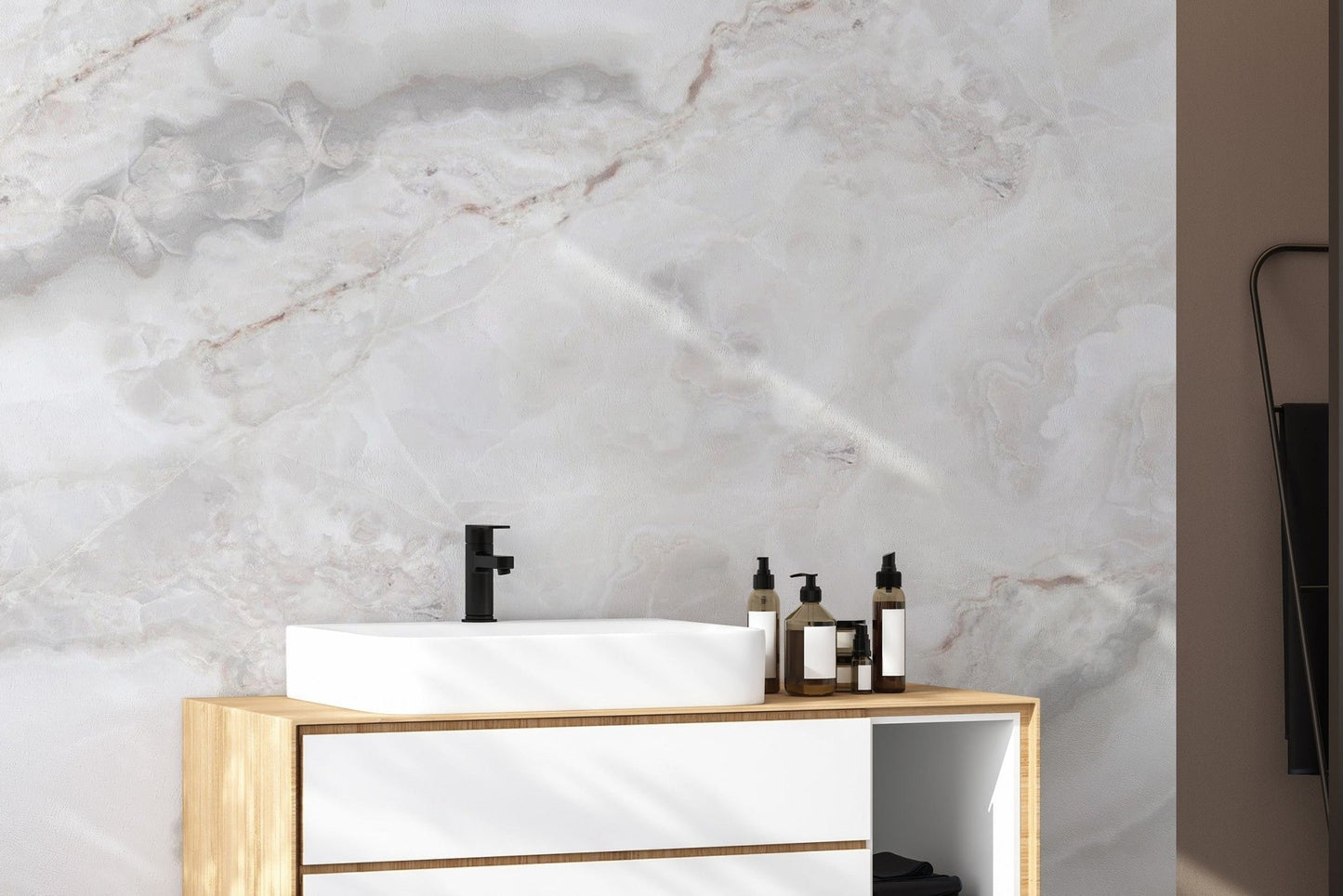 Timeless White Marble Wall Mural