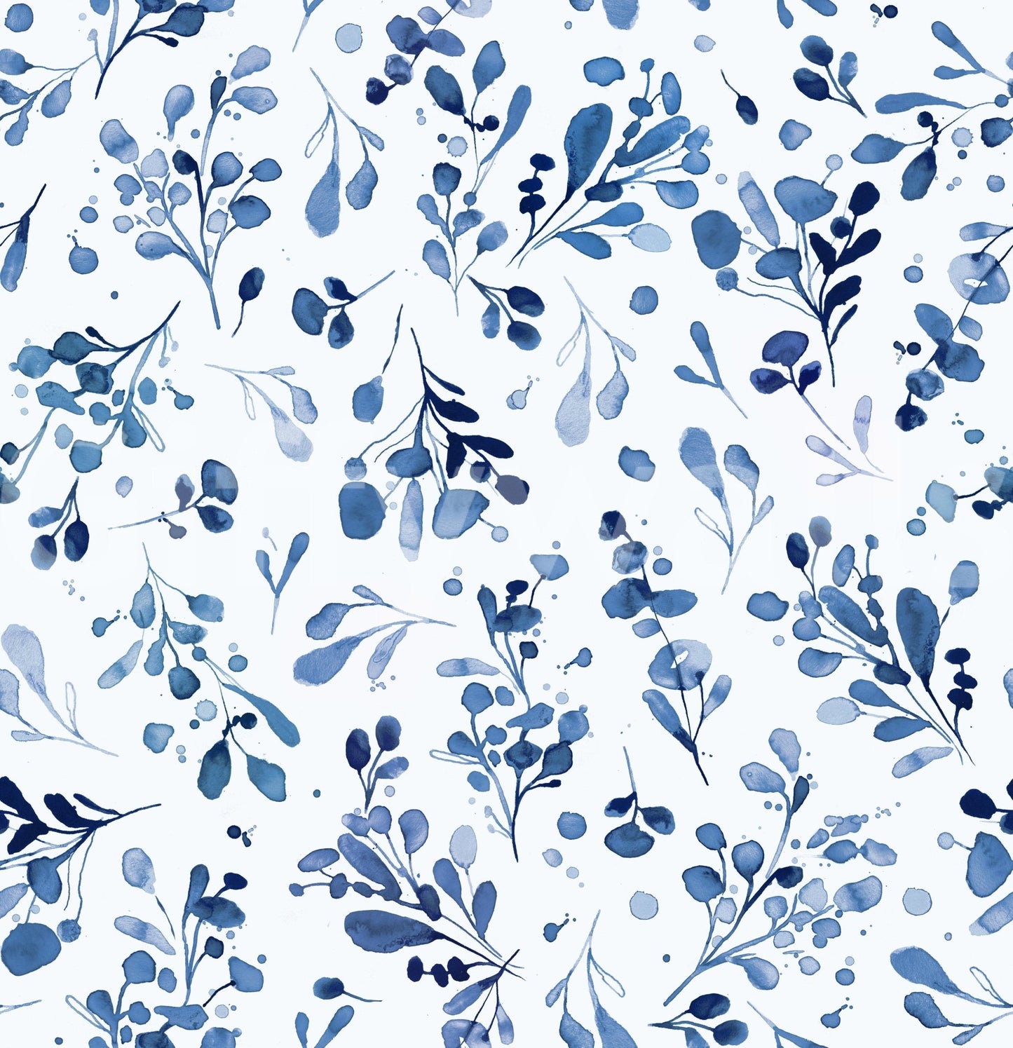 Blue wild plant wallpaper for serene and calming rooms