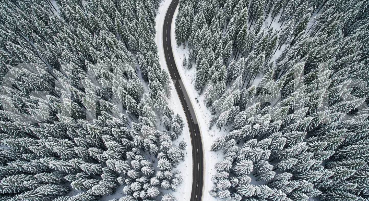 Winter Road Wall Mural