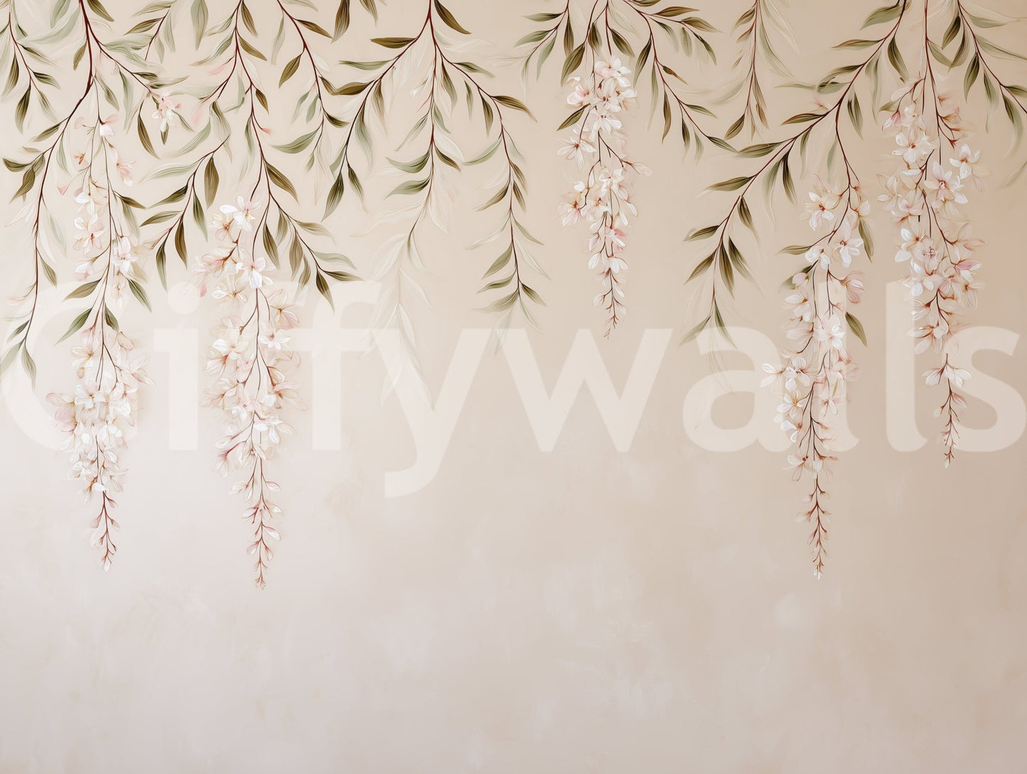 Captures the essence of blooming wisteria.