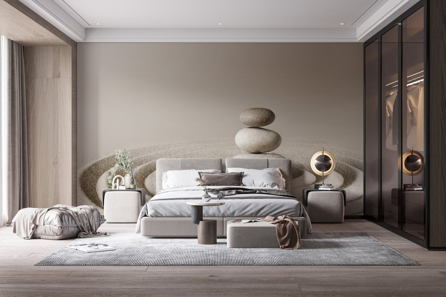 Zen Meditative Spa Stone Wallpaper Mural - Giffywalls A215